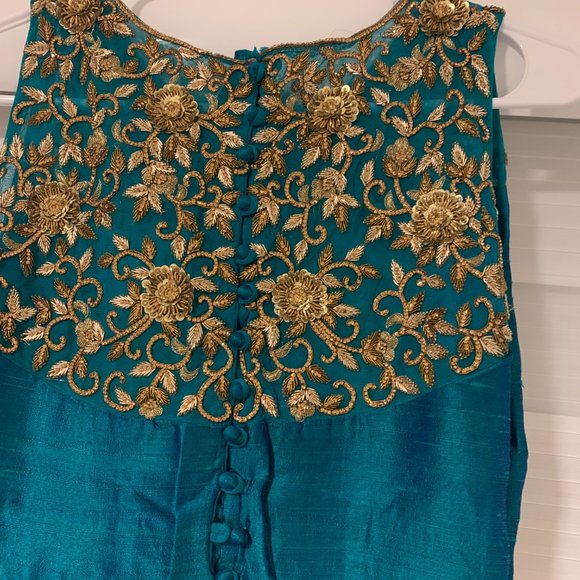 Navy Blue Classy Designer Gown Suit Dress - Picture 5 of 8
